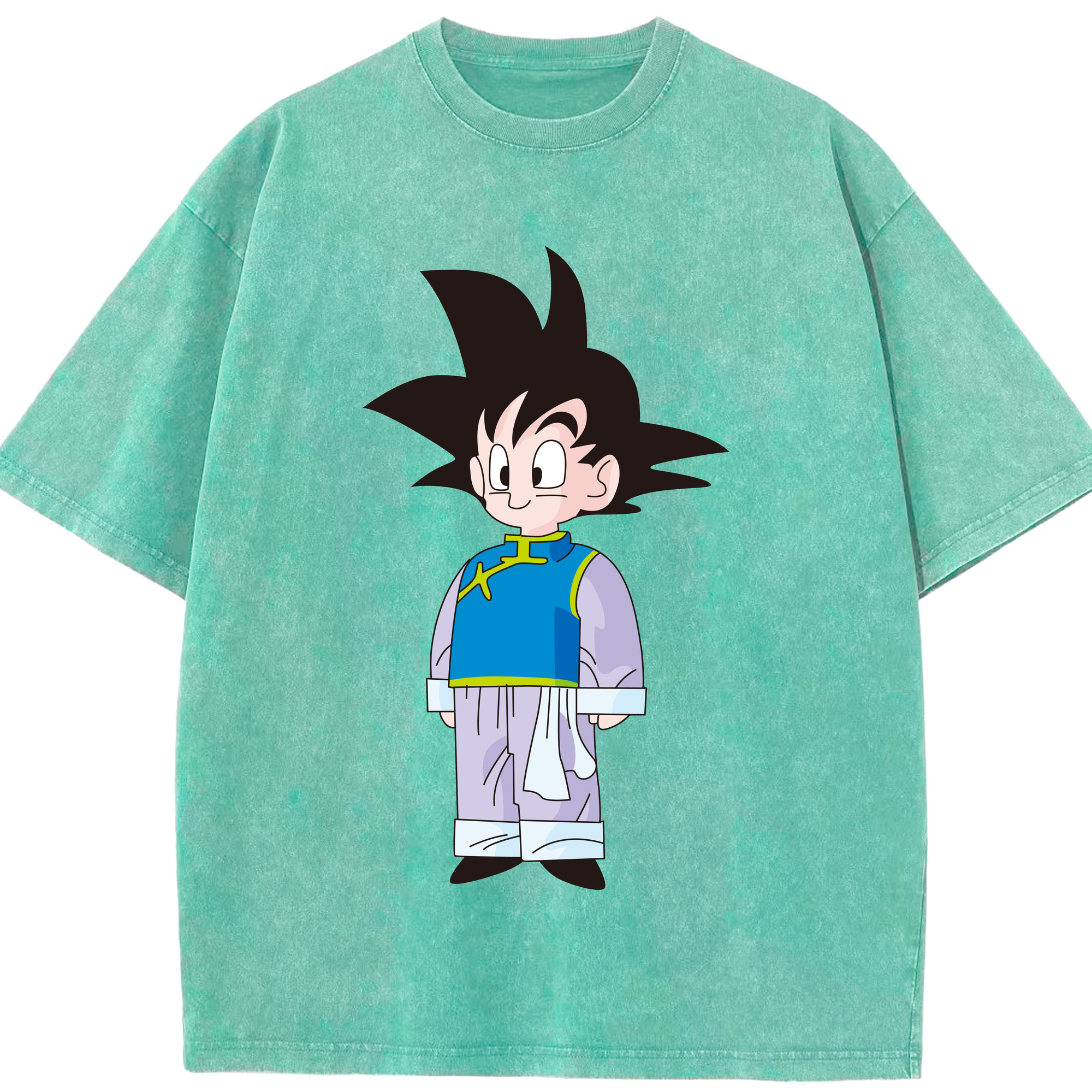 （画像用） ドラゴンボール 孫悟空（そん ごくう）Son Goku カカロット DRAGON BALL Kakarotto 綿100% ヴィンテージ風 半袖Tシャツ（フロントプリント）